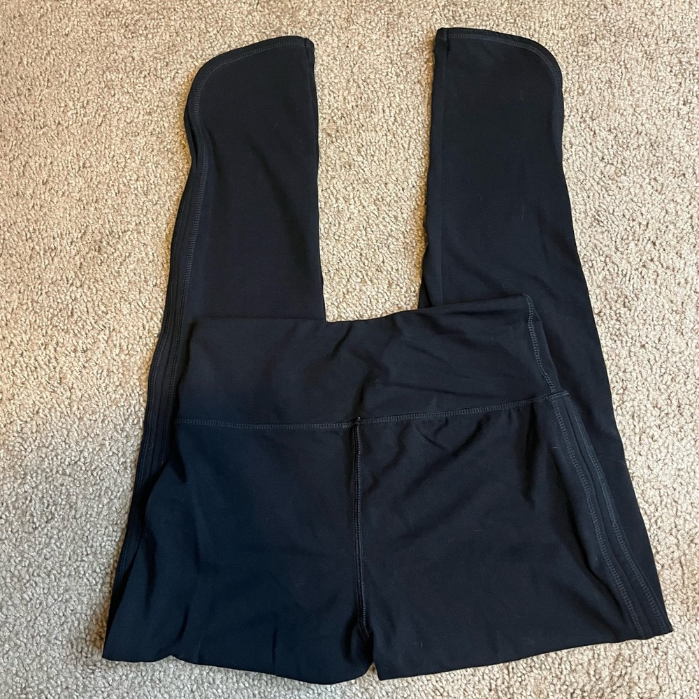 Tribal Black Yoga Leggings Size P/S Small Athletic Side Slits and Curved Hems - Picture 2 of 6